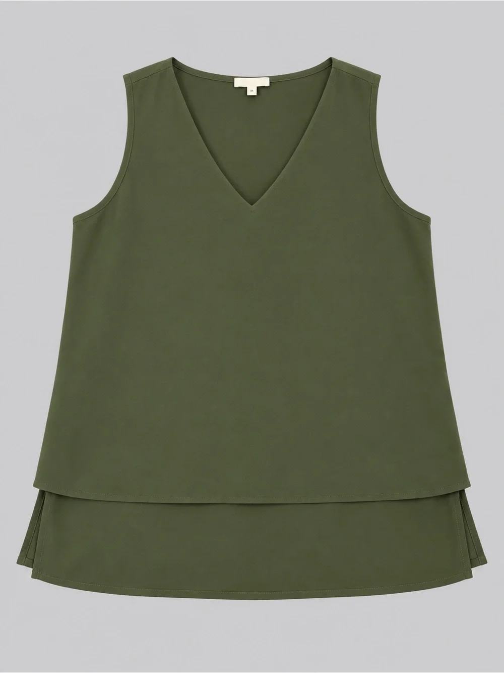 Michael Kors Women's Olive Green Sleeveless V- Neck Tank Top Blouse Size Large